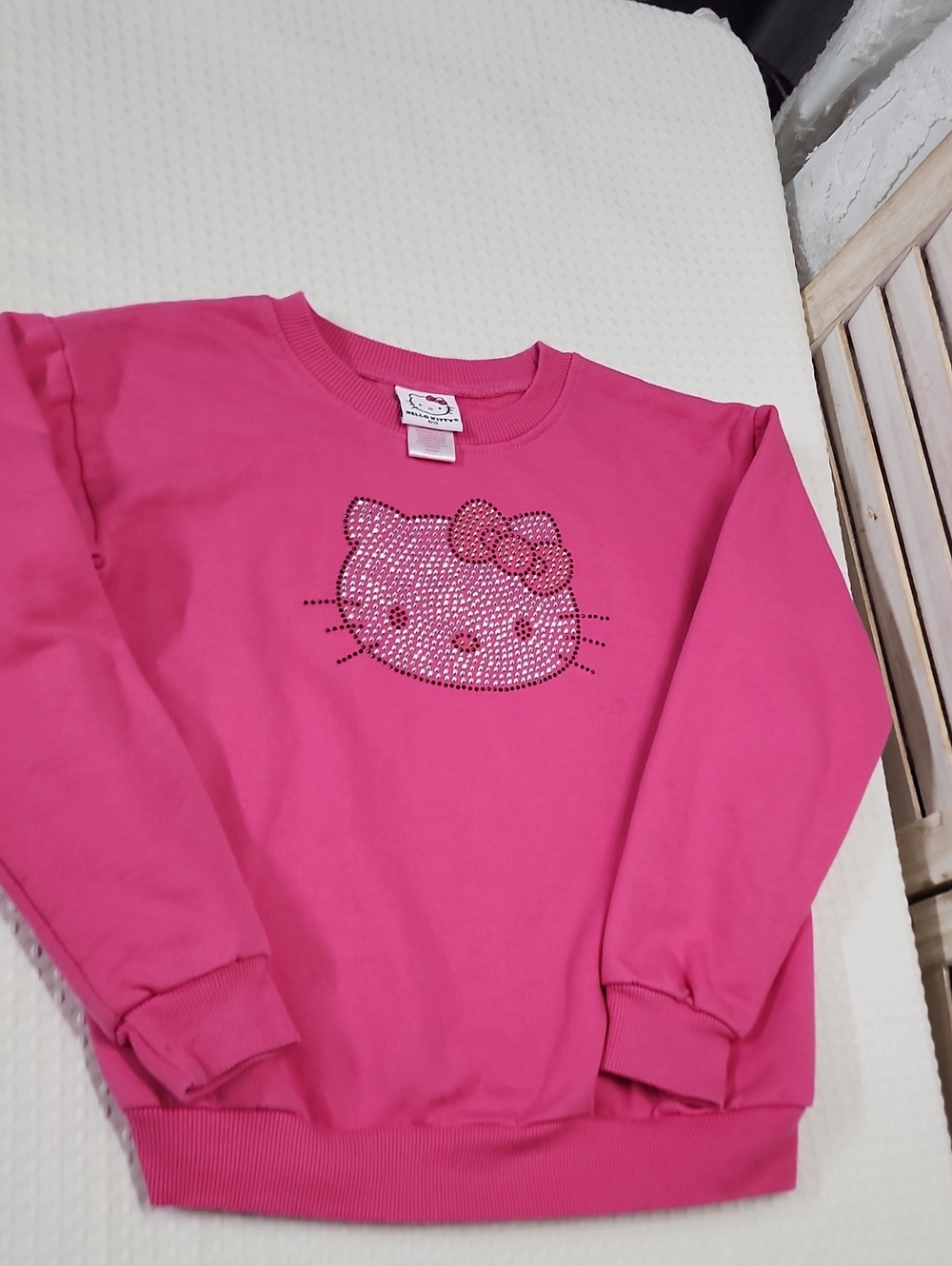 Hello Kitty Hot Pink Rhinestone Crewneck Sweatshirt